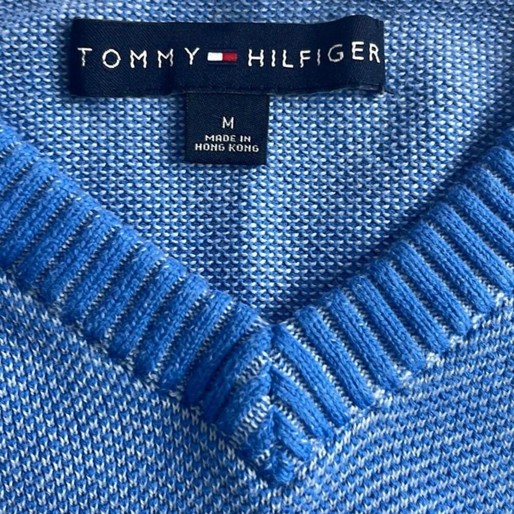 Tommy Hilfiger V-Neck Cotton Sweater Size Medium - Picture 4 of 7
